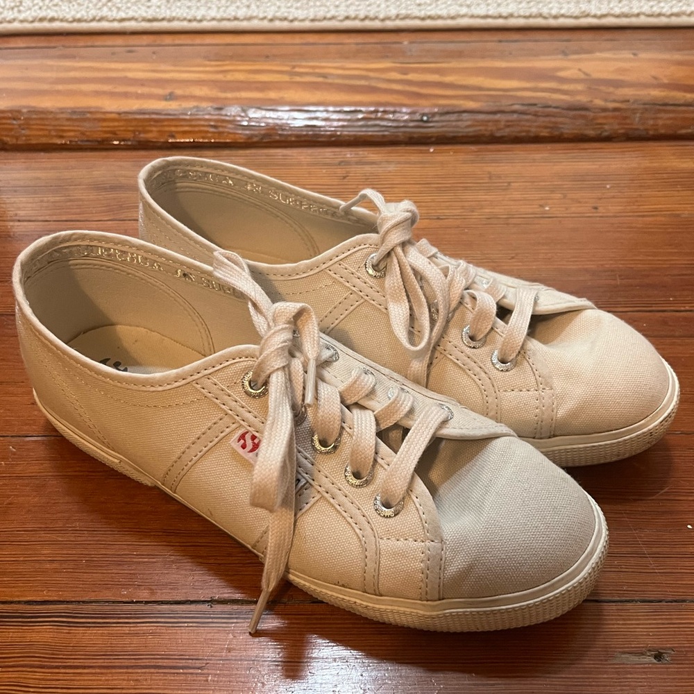 Superga Cotu light tan canvas sneakers